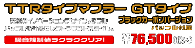 TMAX530【2BL-SJ15J】用 TTRタイプマフラー GTタイプ ブラックカーボンバージョン ￥76,500（税込）