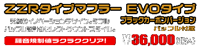 ビーノ【2BH-AY02】用 ZZRタイプマフラー EVOタイプ ブラックカーボンバージョン