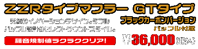 ビーノ【2BH-AY02】用 ZZRタイプマフラー GTタイプ ブラックカーボンバージョン