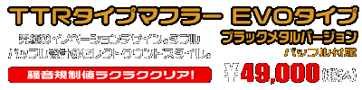 YZF-R25【2BK-RG43J】/YZF-R3【2BL-RH13J】用 TTRタイプマフラー EVOタイプ ブラックメタルバージョン