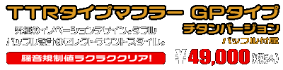YZF-R25【2BK-RG43J】/YZF-R3【2BL-RH13J】用 TTRタイプマフラー GPタイプ チタンバージョン