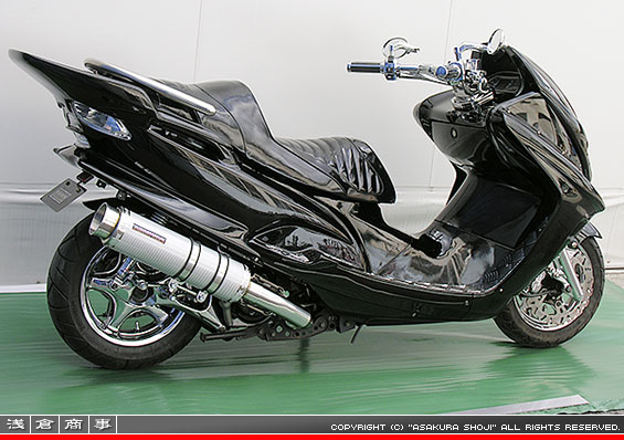 マジェスティ125用 GGタイプマフラー BSタイプ ホワイトカーボン