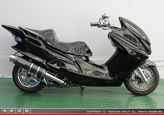 マジェスティ125用 GGタイプマフラー レーシングタイプ ブラックカーボン