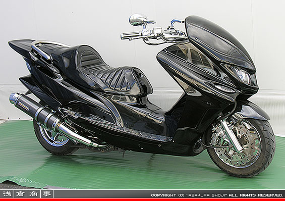 マジェスティ125用 GGタイプマフラー レーシングタイプ ブラックカーボン