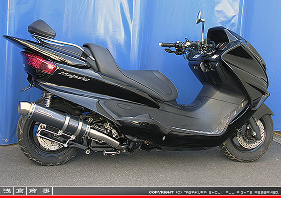 5GM,5SJ マジェスティ250用 GGタイプマフラー レーシングタイプ ブラックカーボン