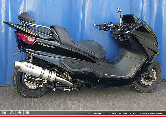 5GM,5SJ マジェスティ250用 GGタイプマフラー レーシングタイプ ホワイトカーボン