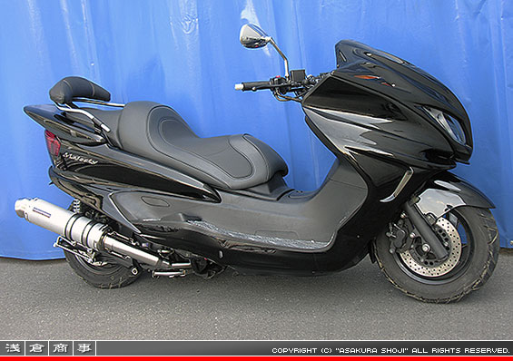 5GM,5SJ マジェスティ250用 GGタイプマフラー レーシングタイプ ホワイトカーボン