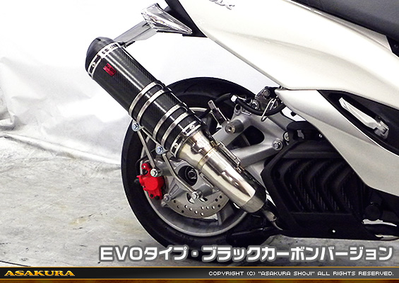 マジェスティS【JBK-SG28J】（SMAX【SG271】）用 TTRタイプマフラー EVOタイプ ブラックカーボンバージョン