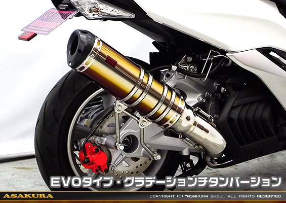 マジェスティS【JBK-SG28J】（SMAX【SG271】）用 TTRタイプマフラー EVOタイプ グラデーションチタンバージョン