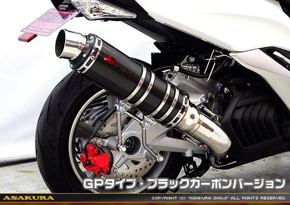 マジェスティS【JBK-SG28J】（SMAX【SG271】）用 TTRタイプマフラー GPタイプ ブラックカーボンバージョン