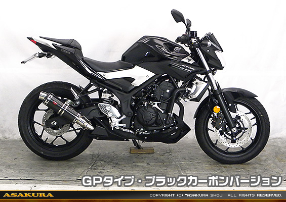 MT-25【JBK-RG10J】/MT-03【EBL-RH07J】用 TTRタイプマフラー GPタイプ ブラックカーボンバージョン