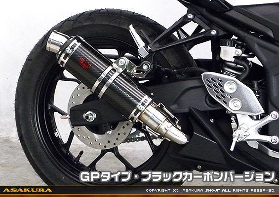 MT-25【JBK-RG10J】/MT-03【EBL-RH07J】用 TTRタイプマフラー GPタイプ ブラックカーボンバージョン