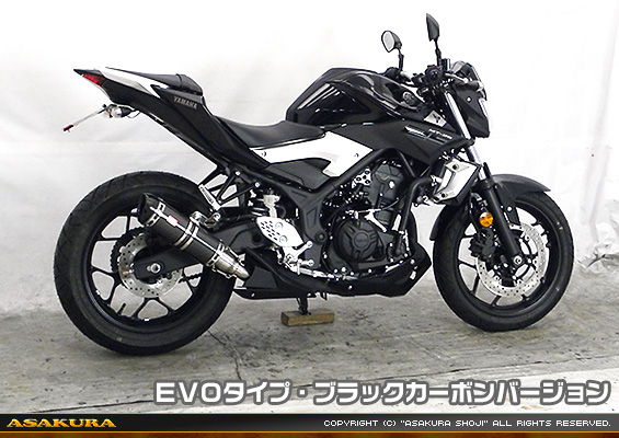 MT-25【2BK-RG43J】/MT-03【2BL-RH13J】用 TTRタイプマフラー EVOタイプ ブラックカーボンバージョン