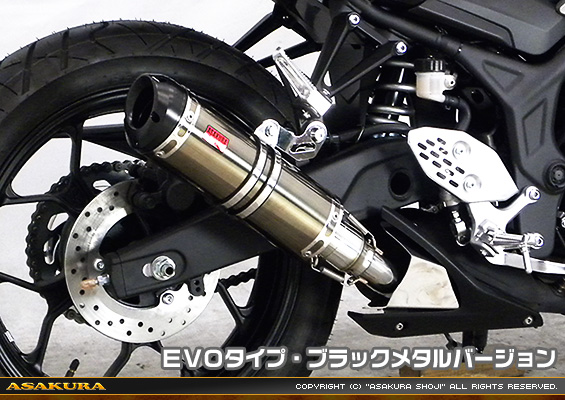 MT-25【2BK-RG43J】/MT-03【2BL-RH13J】用 TTRタイプマフラー EVOタイプ ブラックメタルバージョン