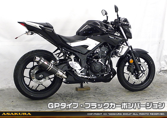 MT-25【2BK-RG43J】/MT-03【2BL-RH13J】用 TTRタイプマフラー GPタイプ ブラックカーボンバージョン