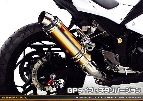Ninja250【JBK-EX250L】／Z250【JBK-ER250C】用 TTRタイプマフラー GPタイプ チタンバージョン
