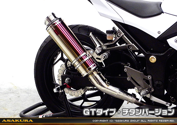 Ninja250【JBK-EX250L】／Z250【JBK-ER250C】用 TTRタイプマフラー GTタイプ チタンバージョン