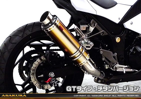 Ninja250【JBK-EX250L】／Z250【JBK-ER250C】用 TTRタイプマフラー GTタイプ チタンバージョン