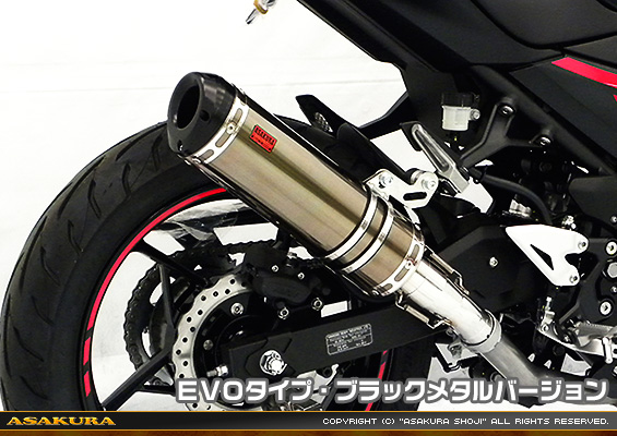 Ninja250【2BK-EX250P】用 TTRタイプマフラー EVOタイプ ブラックメタルバージョン