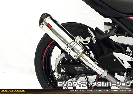 Ninja250【2BK-EX250P】用 TTRタイプマフラー EVOタイプ メタルバージョン