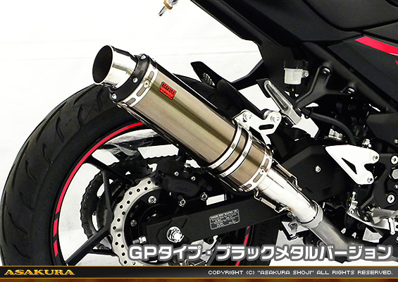 Ninja250【2BK-EX250P】用 TTRタイプマフラー GPタイプ ブラックメタルバージョン
