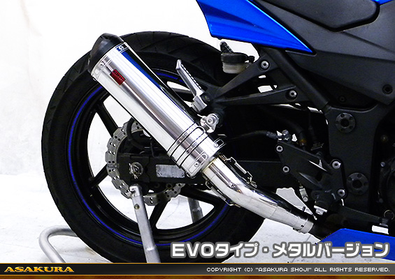 Ninja250R【JBK-EX250K】用 TTRタイプマフラー EVOタイプ メタルバージョン