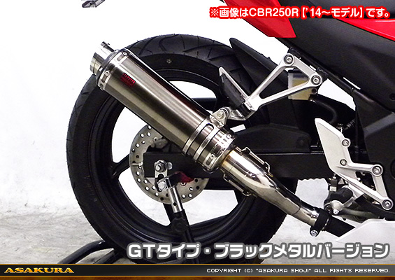 Ninja250R【JBK-EX250K】用 TTRタイプマフラー GTタイプ ブラックメタルバージョン