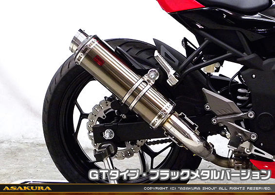 Ninja250SL【JBK-BX250A】用 TTRタイプマフラー GTタイプ ブラックメタルバージョン