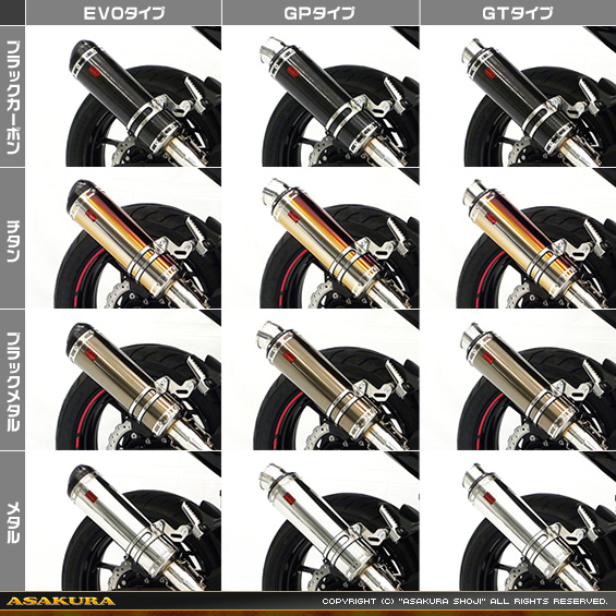 Ninja400【2BL-EX400G】用 TTRタイプマフラー バリエーション