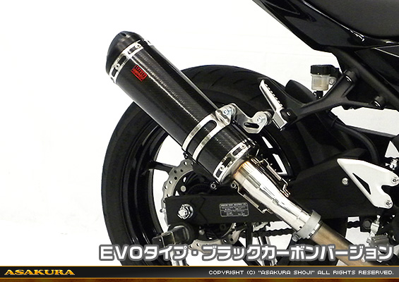 Ninja400【2BL-EX400G】用 TTRタイプマフラー EVOタイプ ブラックカーボンバージョン