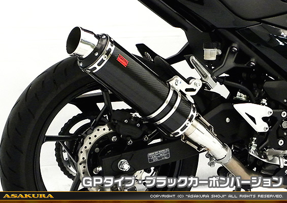 Ninja400【2BL-EX400G】用 TTRタイプマフラー GPタイプ ブラックカーボンバージョン
