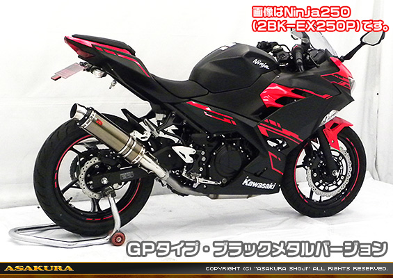 Ninja400【2BL-EX400G】用 TTRタイプマフラー GPタイプ ブラックメタルバージョン