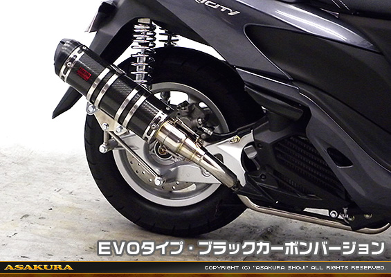 トリシティ125【EBJ-SE82J】用 DDRタイプマフラー EVOタイプ ブラックカーボンバージョン