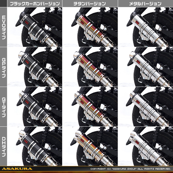 トリシティ155【8BK-SG81J】用 DDRタイプマフラー バリエーション