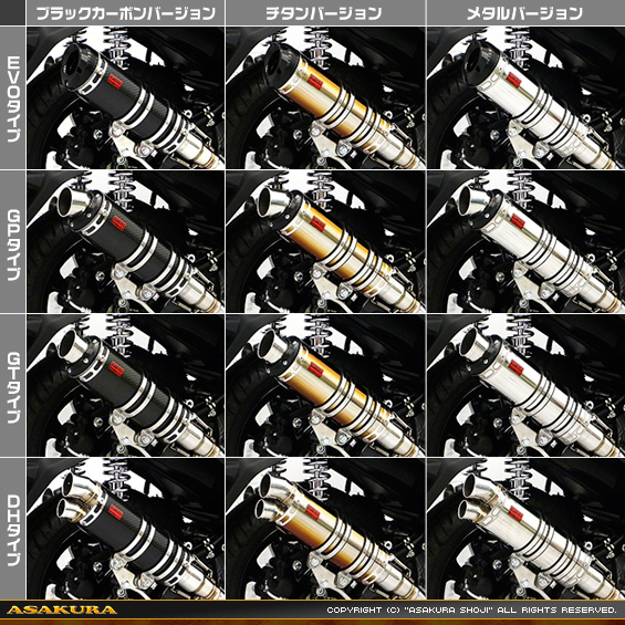 トリシティ155【2BK-SG37J】用 DDRタイプマフラー バリエーション