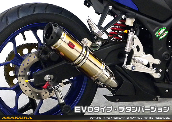 YZF-R25【JBK-RG10J】/YZF-R3【EBL-RH07J】用 TTRタイプマフラー EVOタイプ チタンバージョン