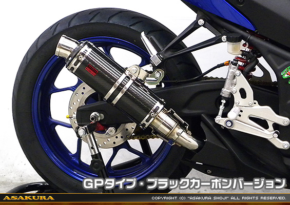 YZF-R25【JBK-RG10J】/YZF-R3【EBL-RH07J】用 TTRタイプマフラー GPタイプ ブラックカーボンバージョン