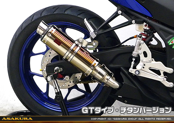 YZF-R25【JBK-RG10J】/YZF-R3【EBL-RH07J】用 TTRタイプマフラー GTタイプ チタンバージョン