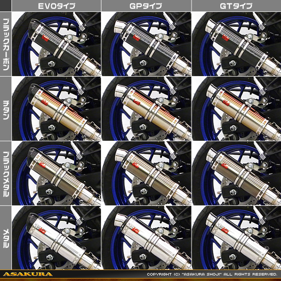 YZF-R25【2BK-RG43J】/YZF-R3【2BL-RH13J】用 TTRタイプマフラー バリエーション