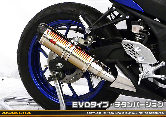 YZF-R25【2BK-RG43J】/YZF-R3【2BL-RH13J】用 TTRタイプマフラー EVOタイプ チタンバージョン