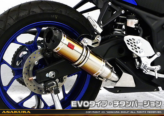 YZF-R25【2BK-RG43J】/YZF-R3【2BL-RH13J】用 TTRタイプマフラー EVOタイプ チタンバージョン