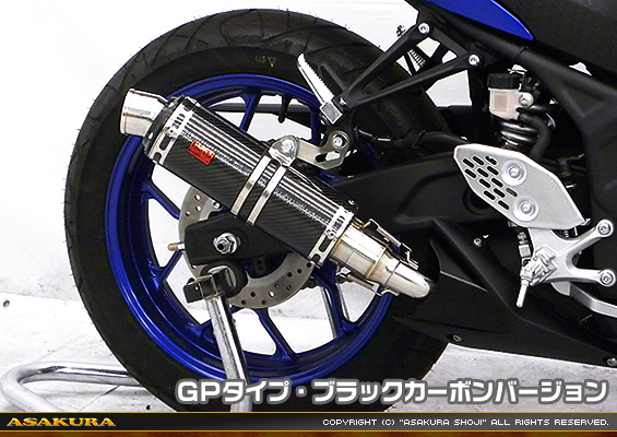 YZF-R25【2BK-RG43J】/YZF-R3【2BL-RH13J】用 TTRタイプマフラー GPタイプ ブラックカーボンバージョン