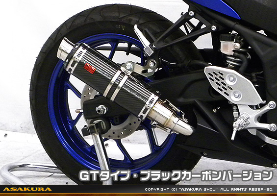 YZF-R25【2BK-RG43J】/YZF-R3【2BL-RH13J】用 TTRタイプマフラー GTタイプ ブラックカーボンバージョン