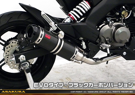 Z125 PRO用 DDRタイプマフラー EVOタイプ ブラックカーボンバージョン【フルエキゾースト】