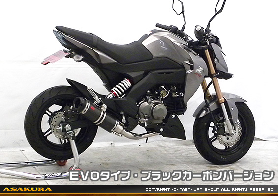Z125 PRO用 DDRタイプマフラー EVOタイプ ブラックカーボンバージョン【フルエキゾースト】