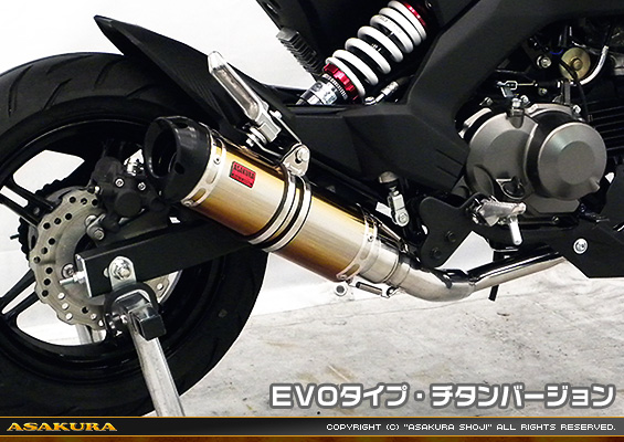 Z125 PRO用 DDRタイプマフラー EVOタイプ チタンバージョン【フルエキゾースト】