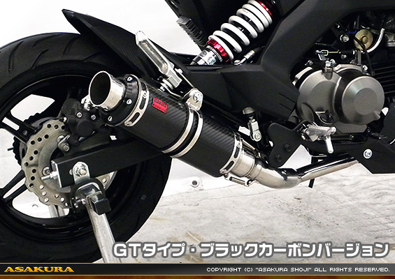 Z125 PRO用 DDRタイプマフラー GTタイプ ブラックカーボンバージョン【フルエキゾースト】