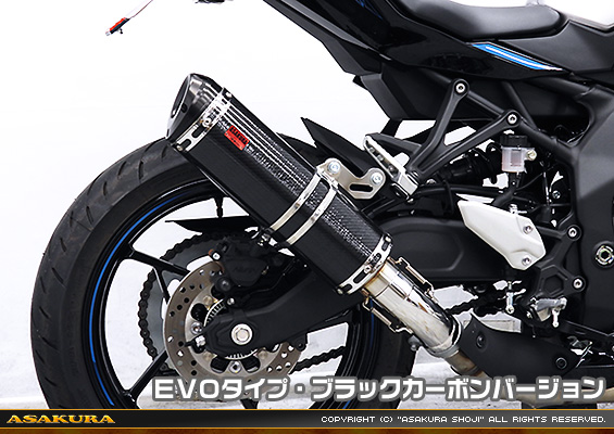 ZX-4R・ZX-4RR【8BL-ZX400P】用 TTRタイプマフラー EVOタイプ ブラックカーボンバージョン